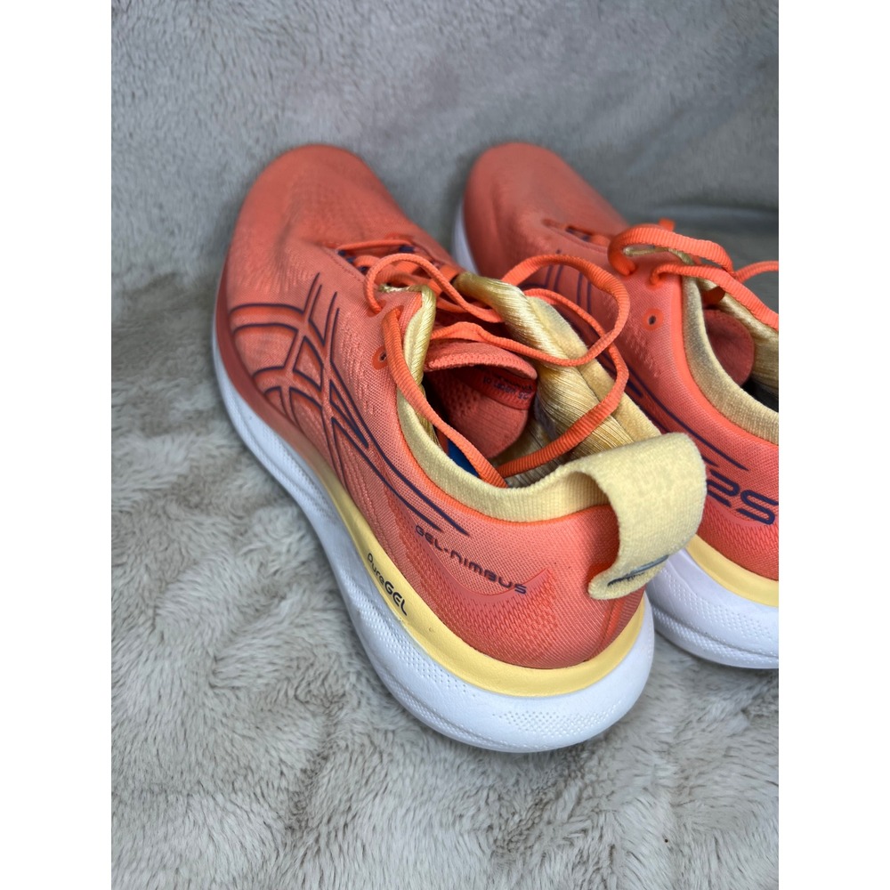 ASICS Womens Gel-Nimbus 25 Running Shoes Wide Coral Orange 8W 1012B437 - Picture 9 of 11